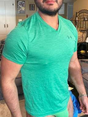 Under Armour Men's Tech V-Neck Short Sleeve HeatGear T-Shirt in Green